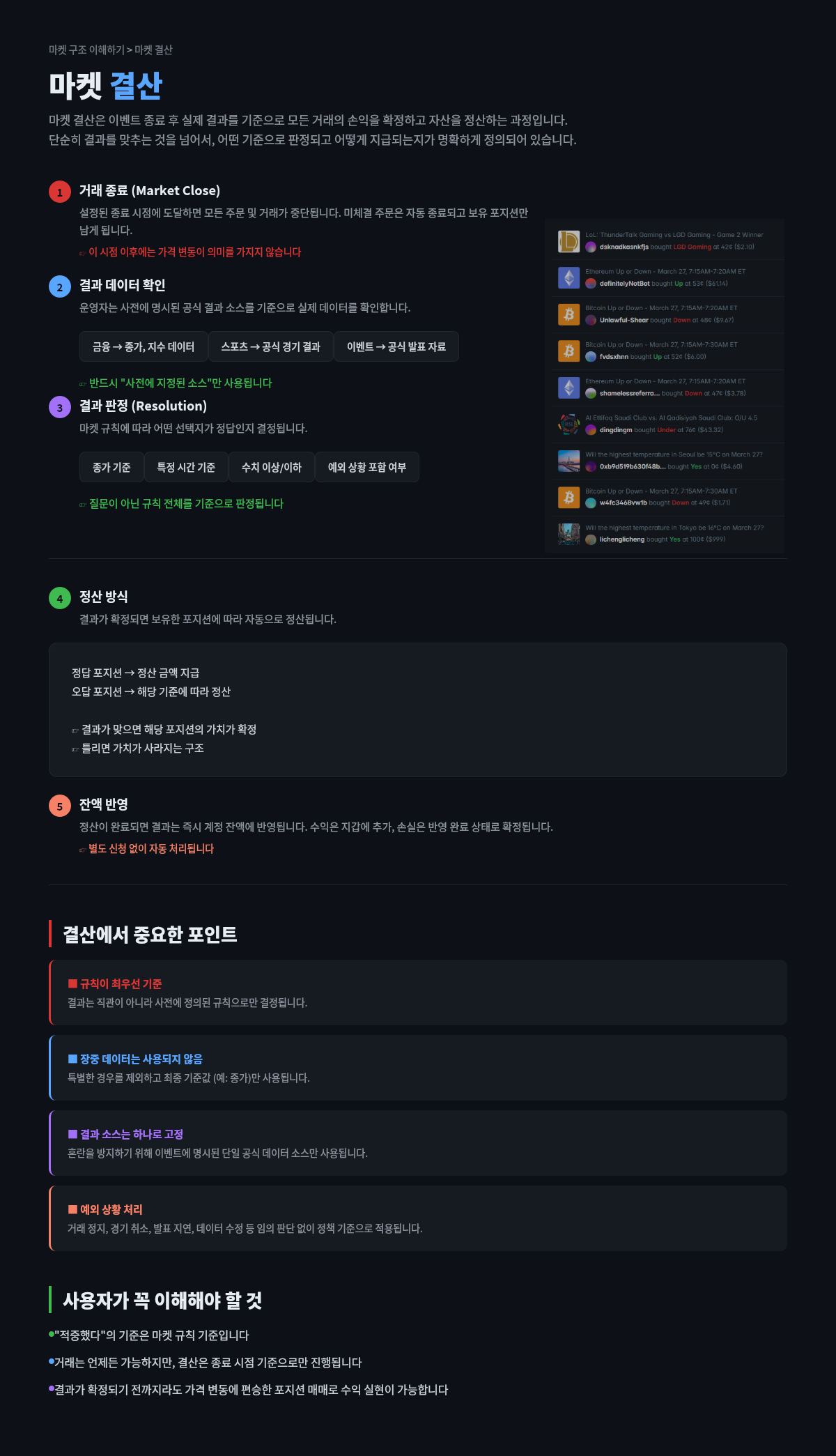 마켓 결산